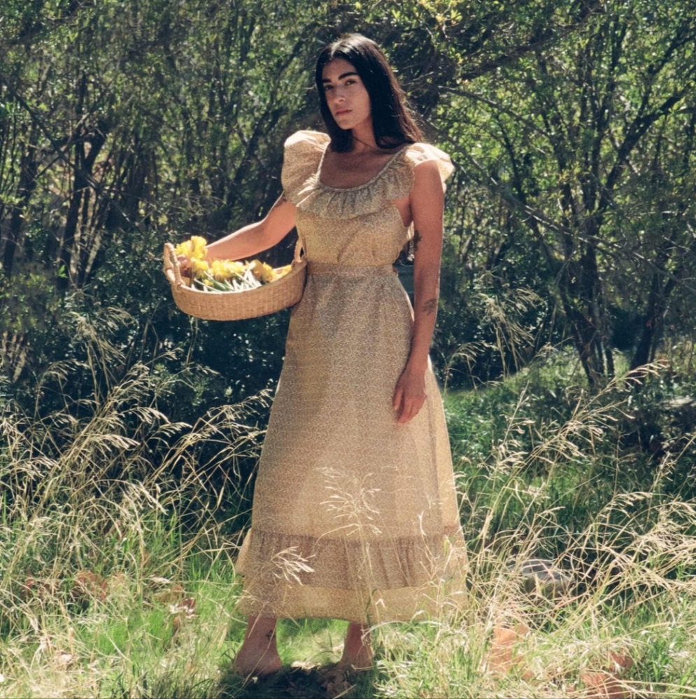 Christy Dawn Cream Floral Maxi Dress with Ruffle Collar - Picture 4 of 12